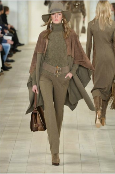 Ralph Lauren SantaFe style in rich khaki toned with suede and woollen blends